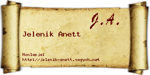 Jelenik Anett névjegykártya